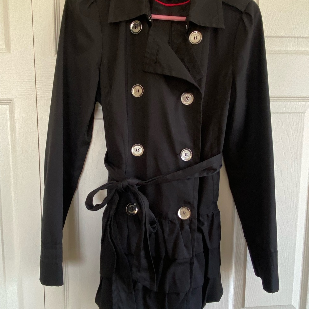 Black Double-Breasted Women's Coat